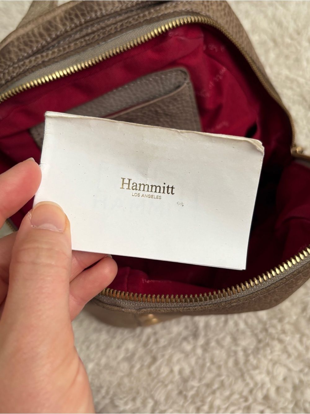 Hammitt Hunter Pebbled Leather Backpack with Gold Hardware - Picture 12 of 16